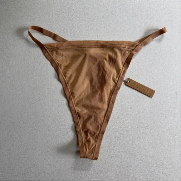 NWT Skims Summer Mesh String Thong in Ochre Sexy Kim Kardashian Tan Underwear 3X - Picture 2 of 9